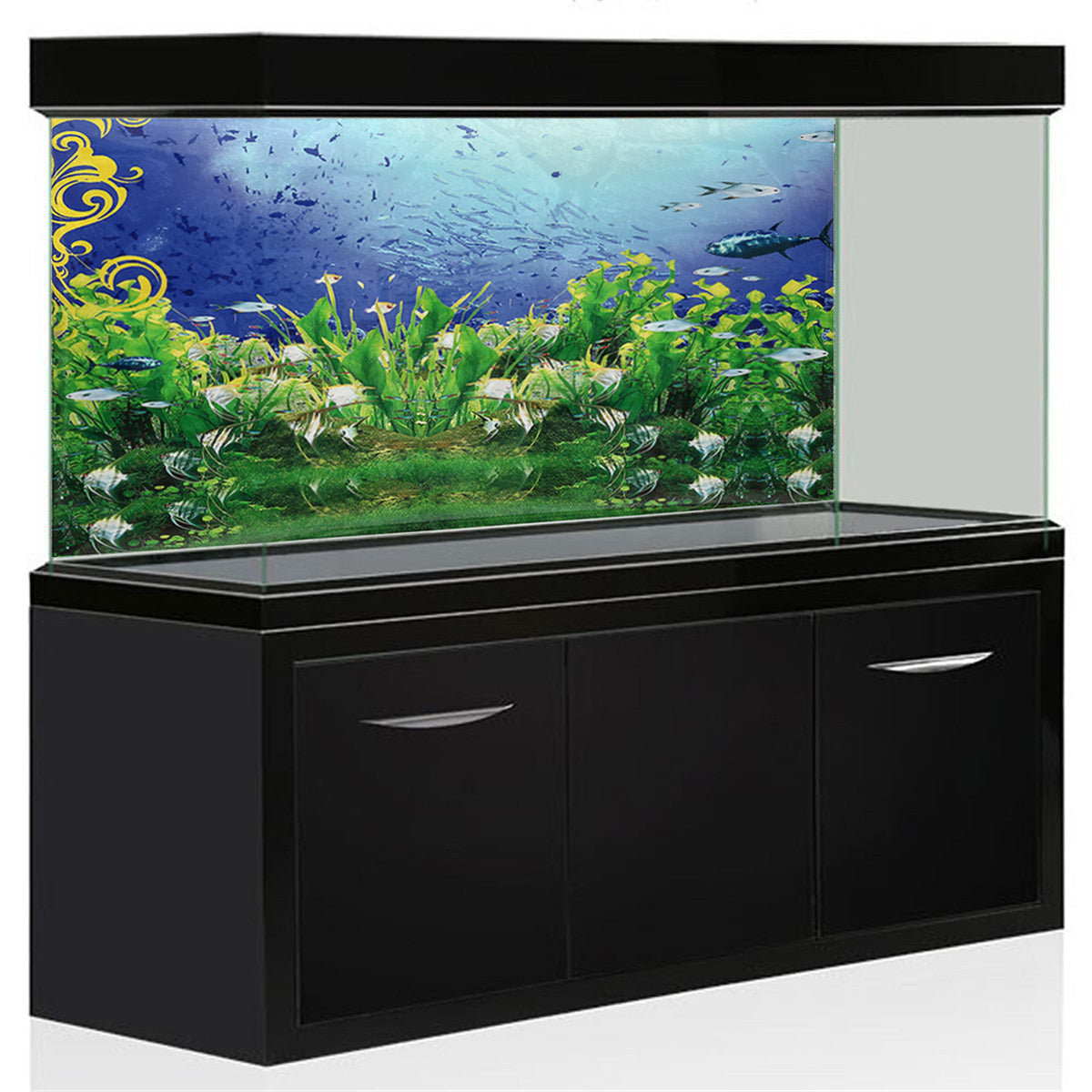 Aquarium Hintergrund Aufkleber PVC - Seestern Landschaft 61x41cm Für Fischbecken