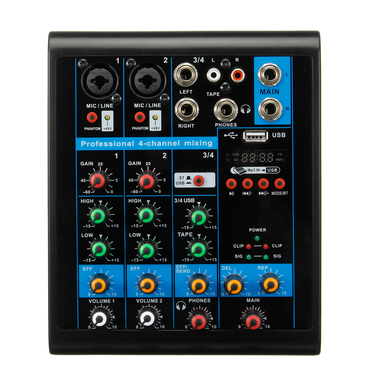 E-Lektron ST-62P Live Power-Mixer 6-kanaals stereo MP3-AUX Bluetooth mengpaneel incl E-Lektron ST-62P Live Power-Mixer 6-kanaals stereo MP3-AUX Bluetooth mengpaneel incl
