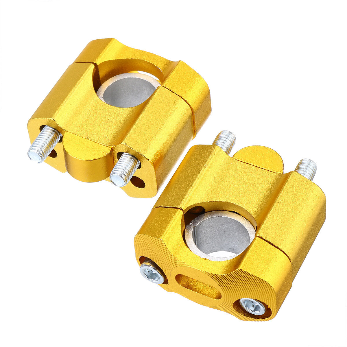 2 Stuks Universele Spiegelklemmen Voor Stuur – 25 Mm – M8 Of M10 Draad – Aluminium – Voor Motor, ATV, Scooter & Custom Bikes – Zwart