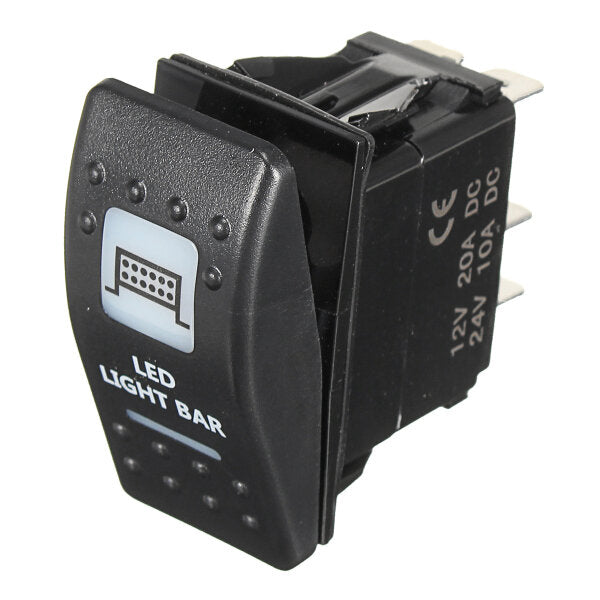 Mintice 12V 20A Tuimelschakelaar Rood LED-licht Schakelaar AAN/UIT Wipschakelaar Bediening Drukschakelaar Auto Vrachtwagen Boot Dashboard 5Pin Waterbestendig Bar Light
