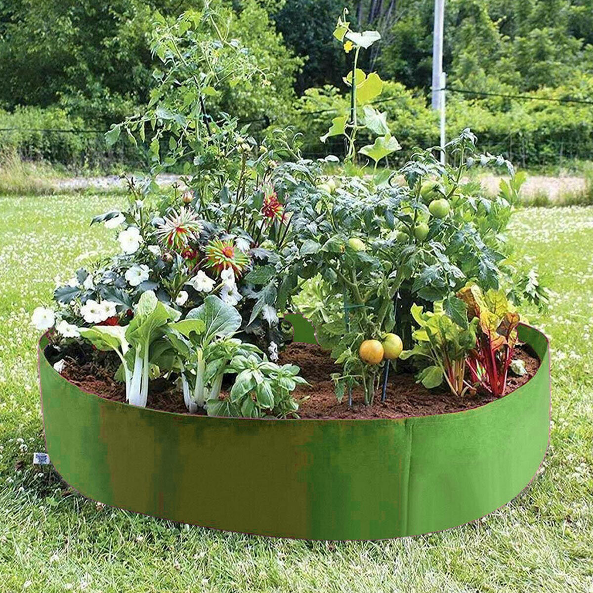 Outsunny Verhoogd Bed Plantenbak Kruidenbed met Drainagegaten Vliesdoek