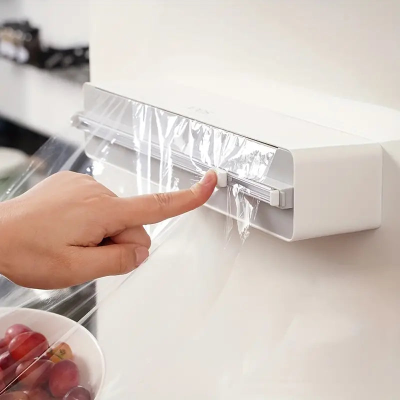 Universele Keukendispenser - Foliesnijder - Foliedispenser - Vershoudfolie - Foliehouder Plastic folie keuken dispenser met snijder- makkelijk en opgeruimd folie opslag