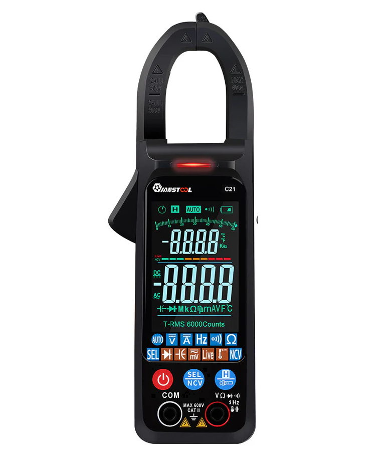 c21 ac/dc-stroom spanning digitale stroomtang groot kleurenscherm ncv 6000 telt true rms automatische meting slimme digitale multimeter