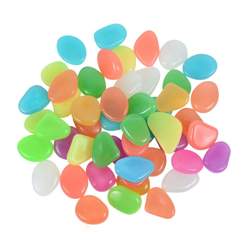 50 stuks - Glow In The Dark Stenen - Decoratie Stenen - Siergrind- Pebbles - Aquarium Steentjes - Tuin Stenen - Decor Lichtgevende Stenen