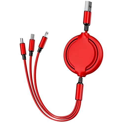 USB 3-in-1 kabel - voor micro USB / USB-C / Lightning - altijd en overal meerdere telefoons opladen - flexibel koord - oprolbaar