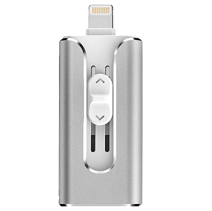 3 In 1 Flashdrive - USB 3.0 + micro USB + lightning - iPhone - Android - tablet - laptop/pc - goud, roze, zwart, zilver - 32Gb/128Gb/512Gb