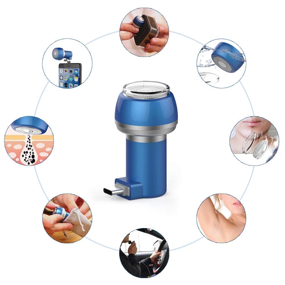 Mini scheerapparaat - mannen en vrouwen - reis editie - super compact - super handig - usb-c/micro usb/lightning connectie