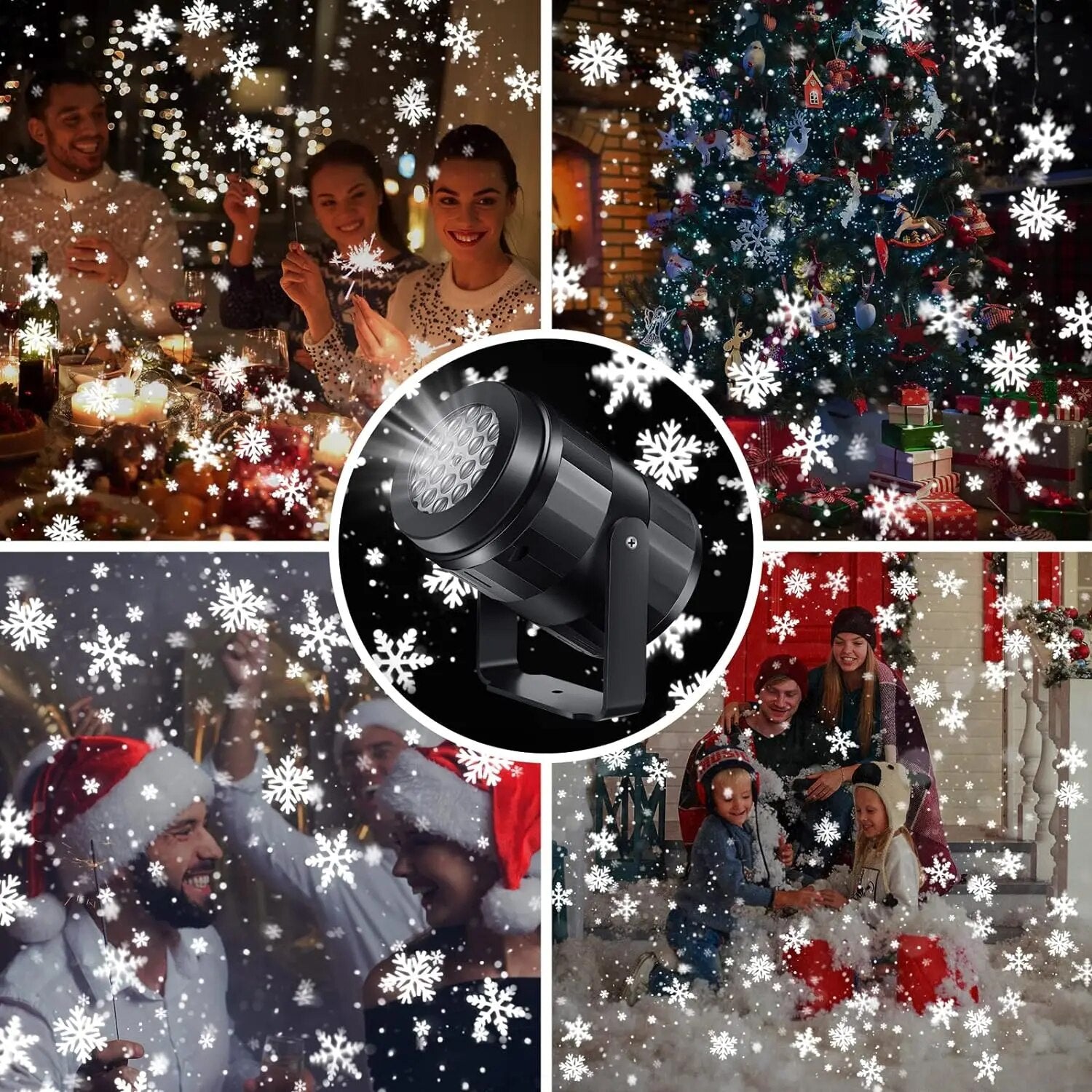 Sneeuwvlok projector - maak van uw huis/muur/deur een sneeuw-avond dmv usb