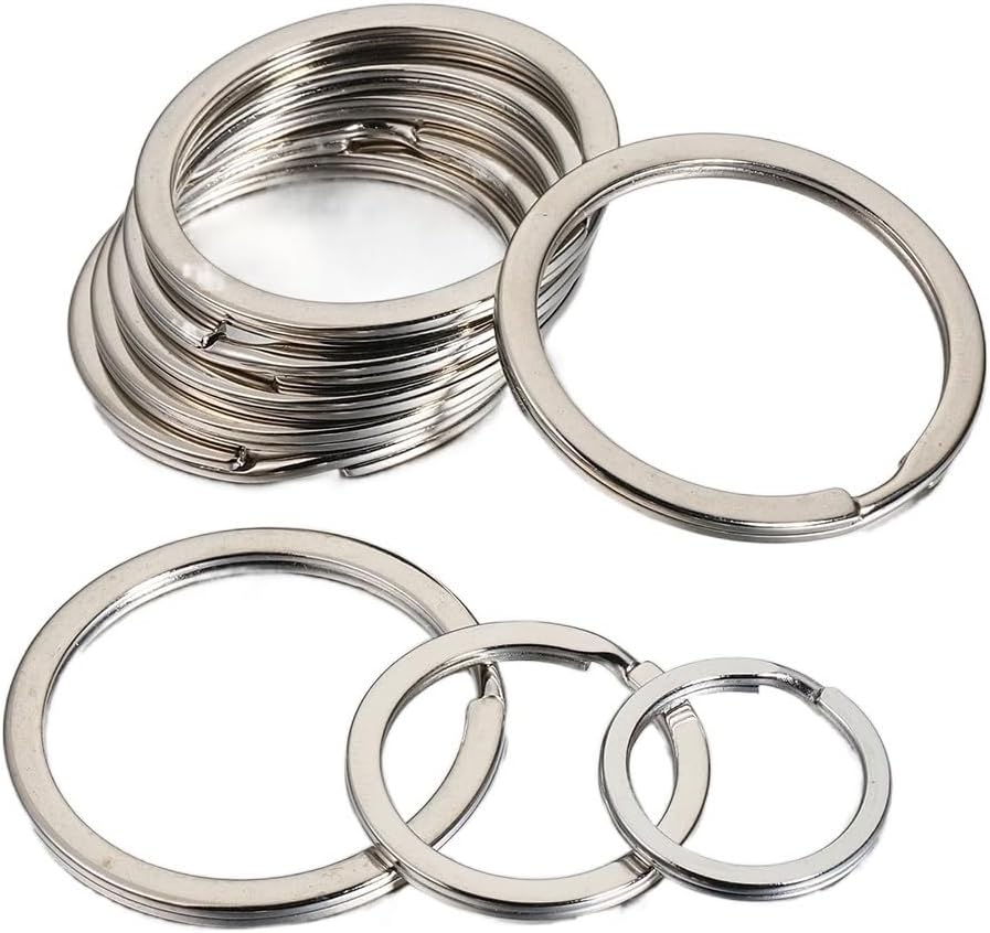 Sleutelringen – Sleutelhanger Ringen – 20 Stuks – Zilver - verschillende diktes en diameter