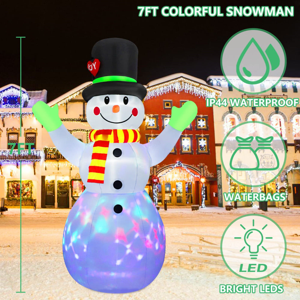 XL oplaasbare giga sneeuwpop – 2.2 meter hoog – ingebouwde led lampen
