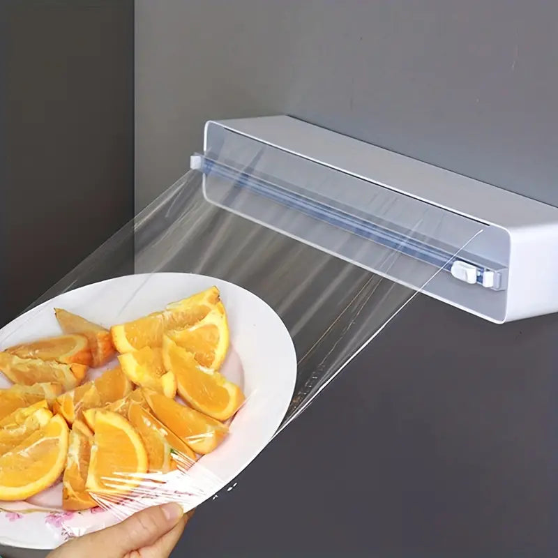 Universele Keukendispenser - Foliesnijder - Foliedispenser - Vershoudfolie - Foliehouder Plastic folie keuken dispenser met snijder- makkelijk en opgeruimd folie opslag