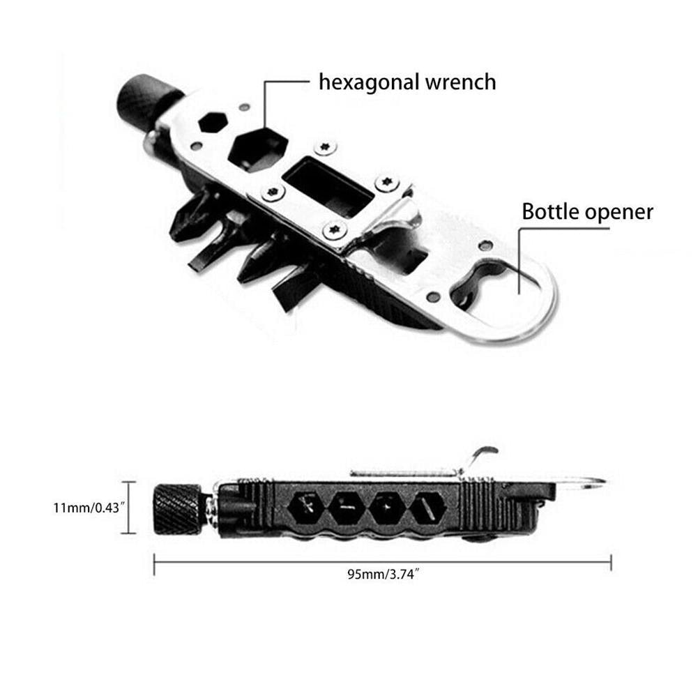 Multi functionele Schroevendraaier - Ingebouwde Ledlamp - Handige flesopener - Verschillende bitjes - Duurzaam en stevig - Handig voor kleine Klusjes, Kamperen, Hiken