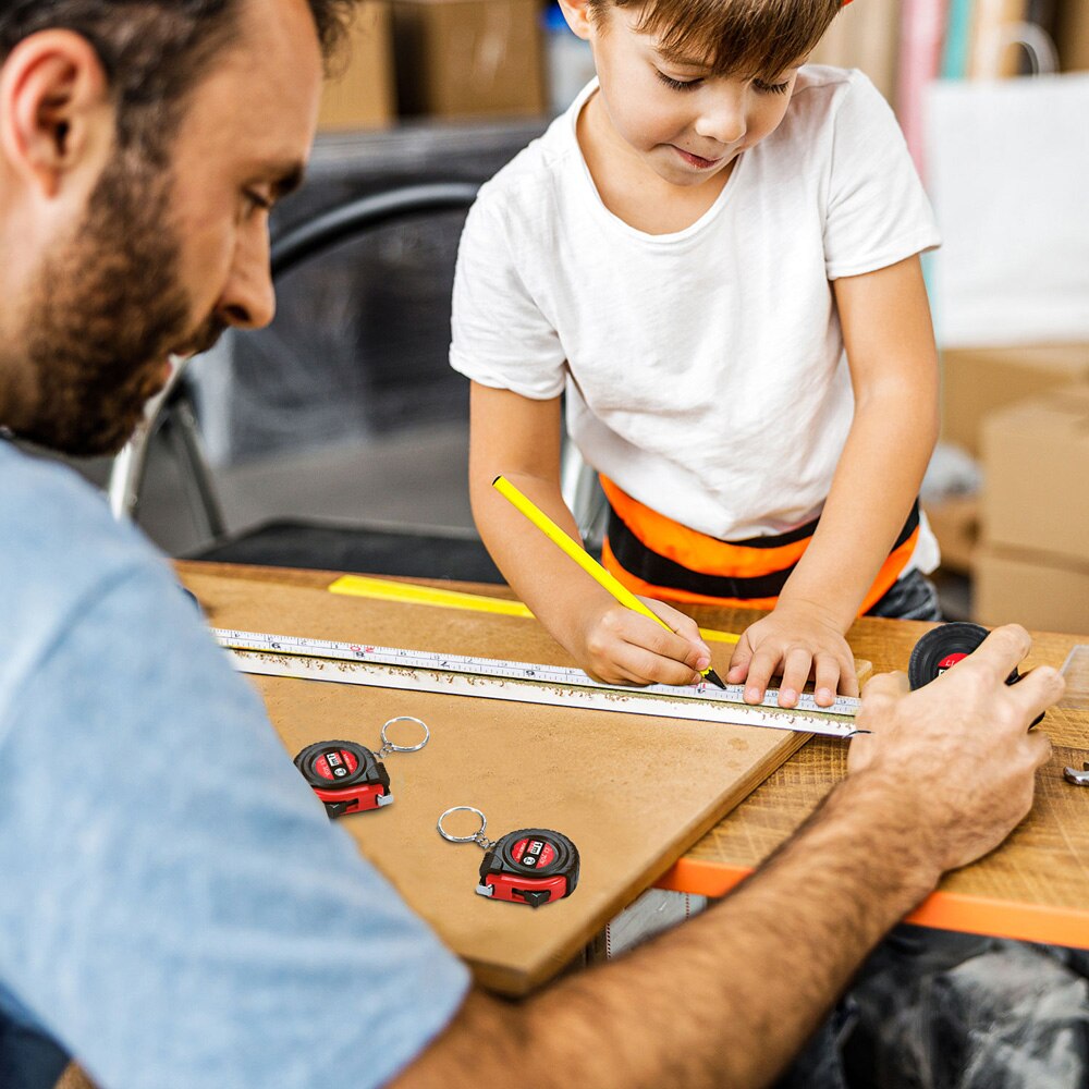 Mini rolmaat sleutelhanger - 1m/T22 - altijd een rolmaatje op zak - met sleutelhanger ring - leuk voor kinderen