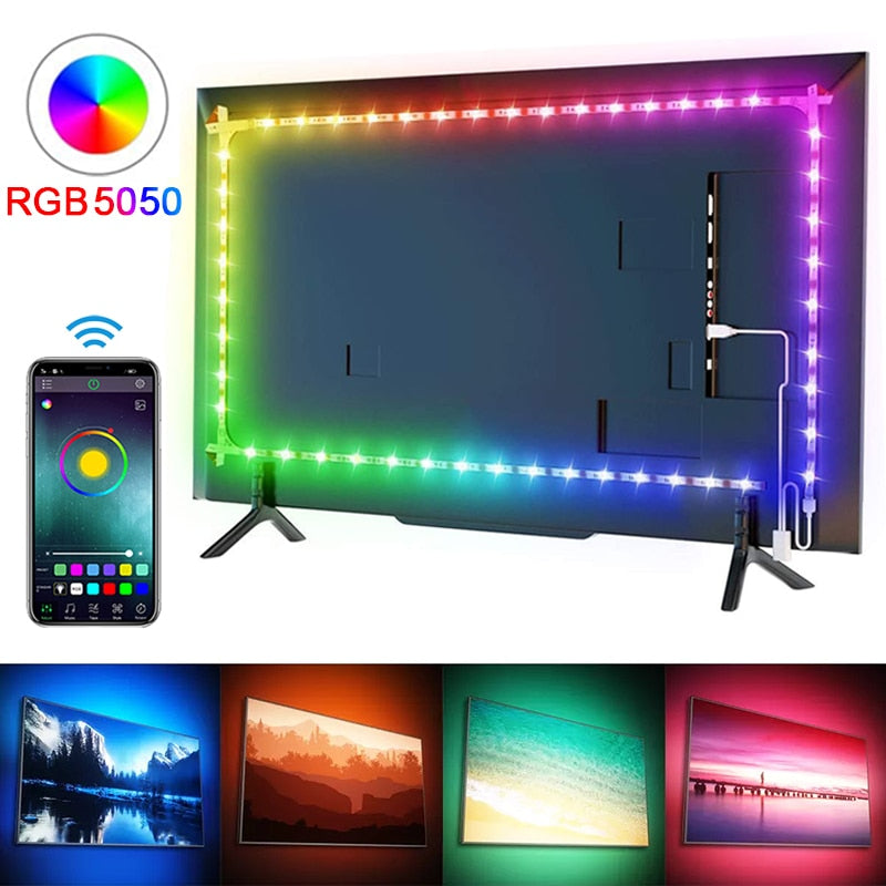 LED RGB strip - lampjes - zelfklevend - bluetooth, verwissel de lichtstand met uw telefoon of afstandbediening  - De mooiste decoratie voor uw huis
