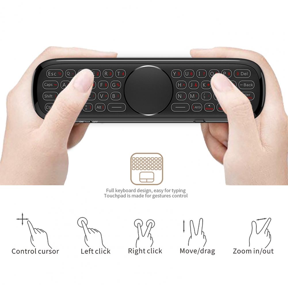 Stem activatie afstandbediening - 2.4G Smart TV Remote met gyroscope - infrarood - voor Android TV box - 57 toetsen - zwart of wit - stem bediening
