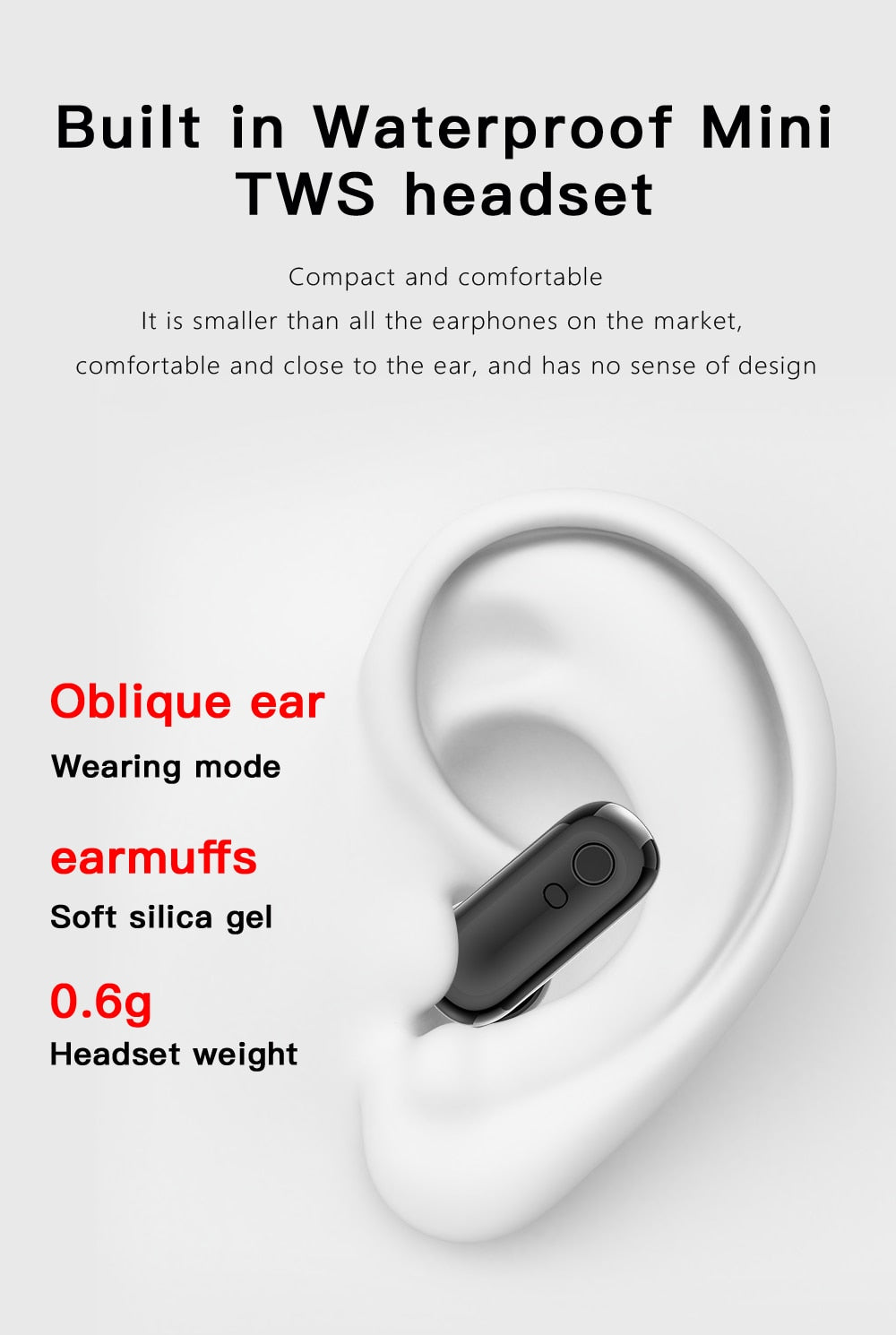 X7 - Sport horloge + ingebouwde oordoppen - smartwatch / activity tracker - TWS Bluetooth In-Ear oordopjes - zwart