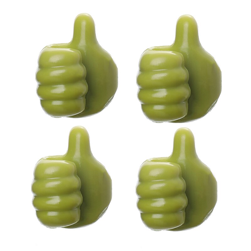 Creatieve duim haakjes - organiseer uw kabels - hang uw sleutels op - handig en hip - set van 4 hand-haakjes - zelfklevend