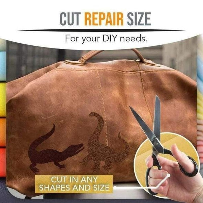 Leer reparatie set -  makkelijk zelf reparaties uitvoeren - in elke kleur beschikbaar -  voor meubels, kleding en alles van leer - 30cm x 25cm - zelfklevende sticker