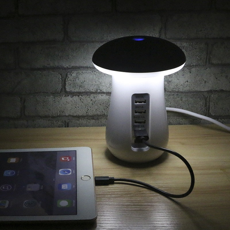 5 Poorts Snel laad Dock met Led Lamp -  Usb - LED leeslampje - Zuinige Led met veel snel laad poorten -  bureaulamp - nachtlamp - USB poort