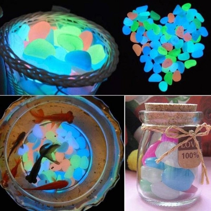 50 stuks - Glow In The Dark Stenen - Decoratie Stenen - Siergrind- Pebbles - Aquarium Steentjes - Tuin Stenen - Decor Lichtgevende Stenen