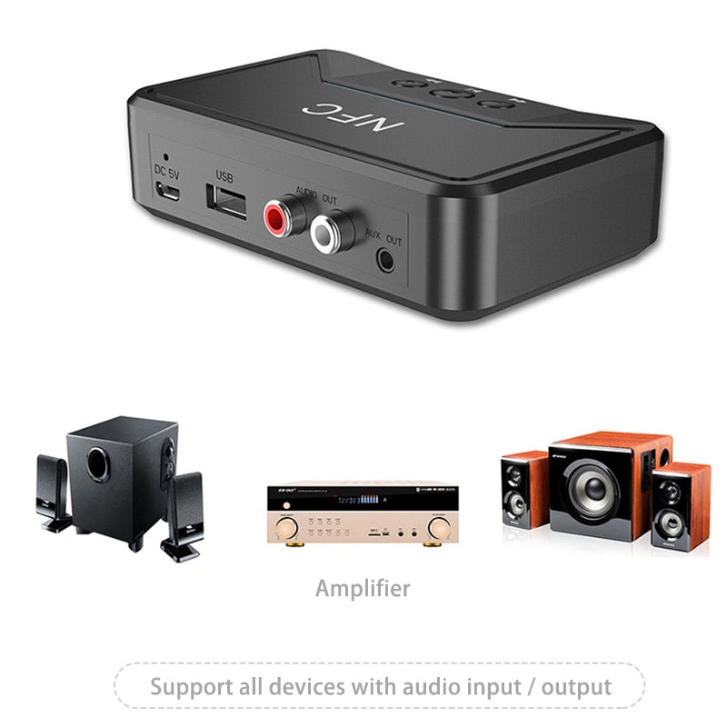 Bluetooth audio ontvanger - Bluetooth 5.0 - geef al uw oude apparaten een bluetooth functie - receiver voor thuis, horeca &amp; zakelijk gebruik - dongle aux naar bluetooth