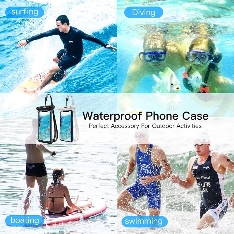 Waterdicht Telefoonhoesje - Geniet van wateravonturen zonder zorgen! - Transparant en touchscreen-vriendelijk - Handig draagkoord - Ruimte voor kleine essentials