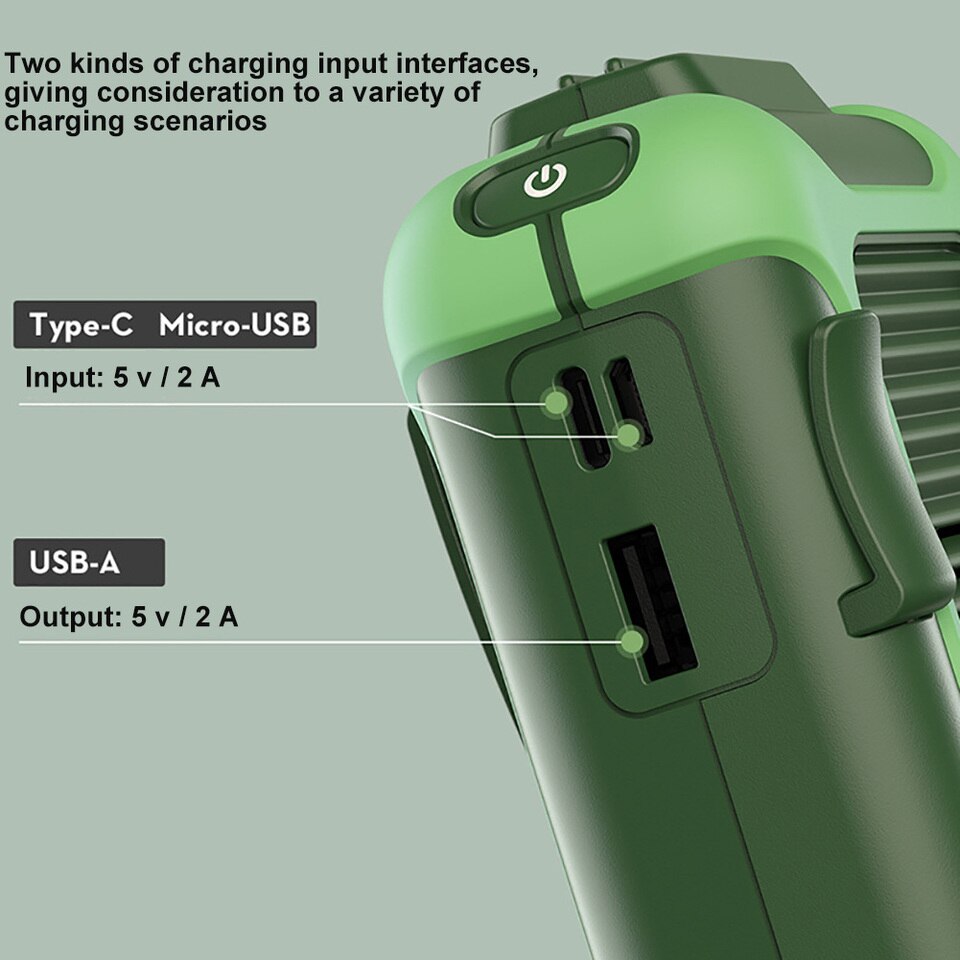 Elektrische Mini Ventilator met Ingebouwde Powerbank - Koelte en Gemak Altijd bij de Hand - Ingebouwde powerbank - Draagbaar en compact - Eenvoudig opladen via USB
