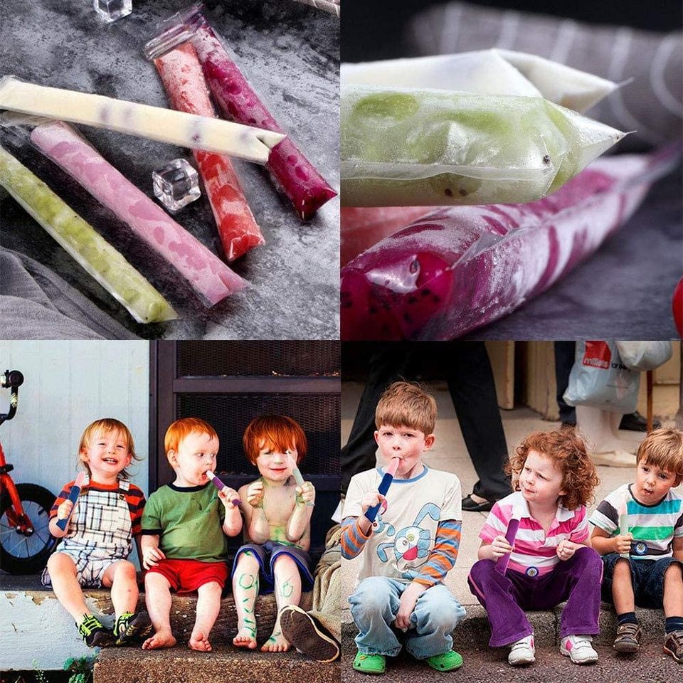 IJslollymaker - 40 stuks- waterijsjes maker - stof en lekvrij -  perfect voor mensen met een allergie - ijsjeshouders - waterijs vormen - IJslolly vormen