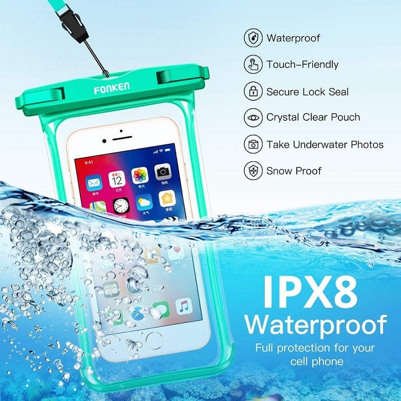 Waterdicht Telefoonhoesje - Geniet van wateravonturen zonder zorgen! - Transparant en touchscreen-vriendelijk - Handig draagkoord - Ruimte voor kleine essentials