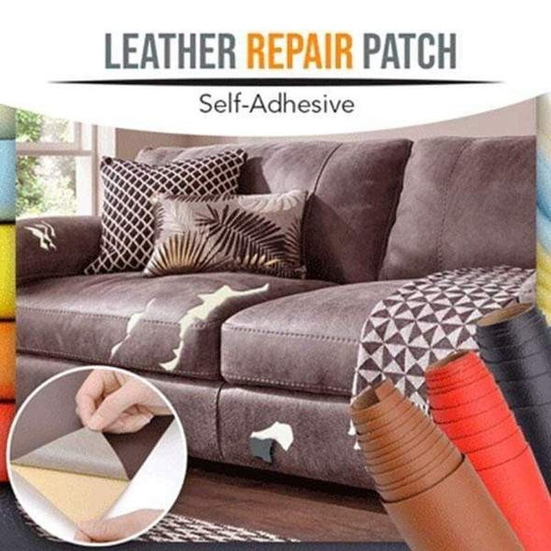 Leer reparatie set -  makkelijk zelf reparaties uitvoeren - in elke kleur beschikbaar -  voor meubels, kleding en alles van leer - 30cm x 25cm - zelfklevende sticker