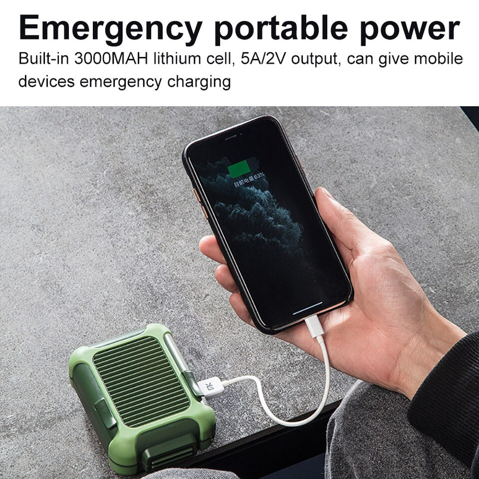 Elektrische Mini Ventilator met Ingebouwde Powerbank - Koelte en Gemak Altijd bij de Hand - Ingebouwde powerbank - Draagbaar en compact - Eenvoudig opladen via USB