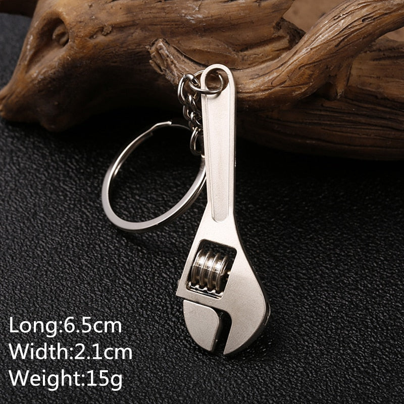 Mini gereedschap sleutelhangers - perfecte cadeau voor elke klusser - zilver - zink legering- verschillende ontwerpen