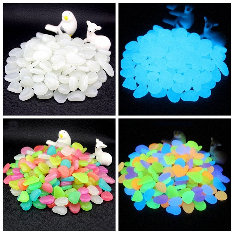 50 stuks - Glow In The Dark Stenen - Decoratie Stenen - Siergrind- Pebbles - Aquarium Steentjes - Tuin Stenen - Decor Lichtgevende Stenen