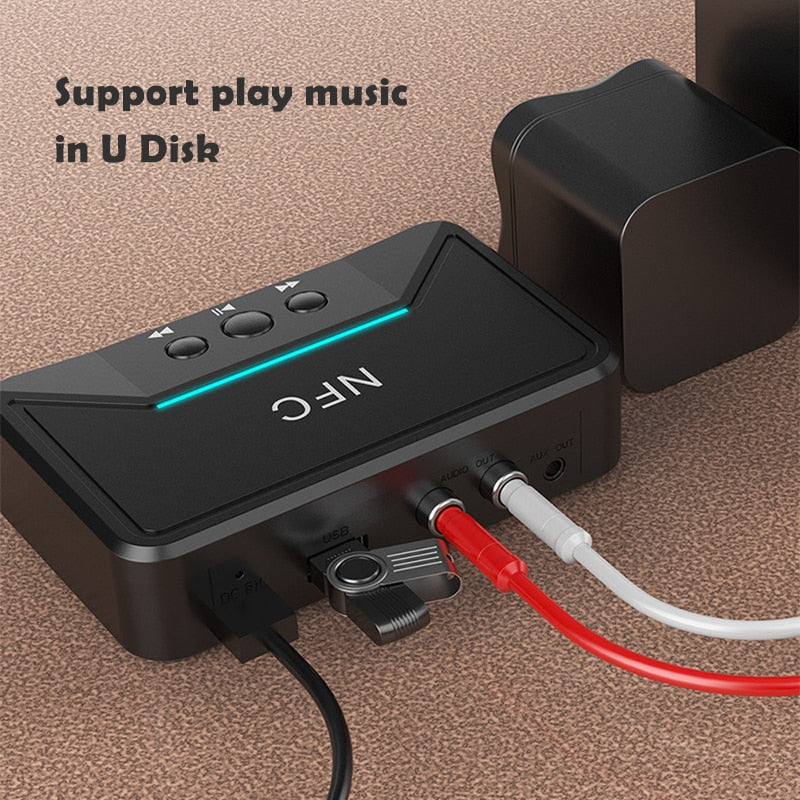 Bluetooth audio ontvanger - Bluetooth 5.0 - geef al uw oude apparaten een bluetooth functie - receiver voor thuis, horeca &amp; zakelijk gebruik - dongle aux naar bluetooth