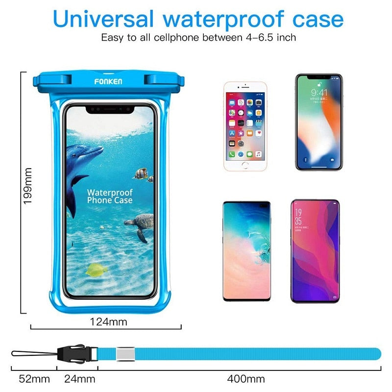 Waterdicht Telefoonhoesje - Geniet van wateravonturen zonder zorgen! - Transparant en touchscreen-vriendelijk - Handig draagkoord - Ruimte voor kleine essentials