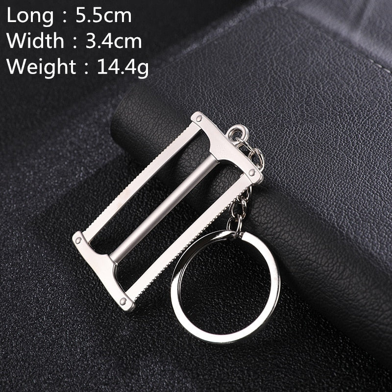 Mini gereedschap sleutelhangers - perfecte cadeau voor elke klusser - zilver - zink legering- verschillende ontwerpen