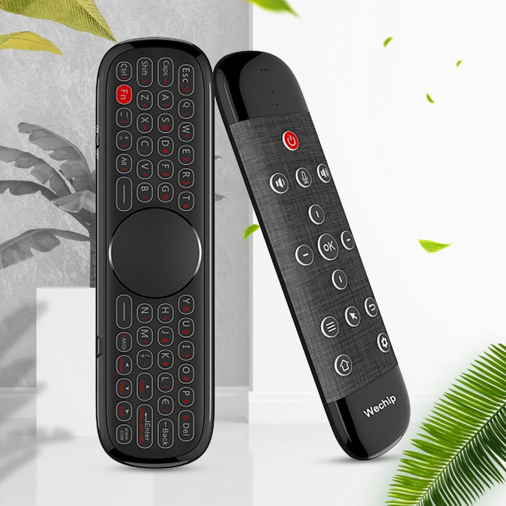 Stem activatie afstandbediening - 2.4G Smart TV Remote met gyroscope - infrarood - voor Android TV box - 57 toetsen - zwart of wit - stem bediening