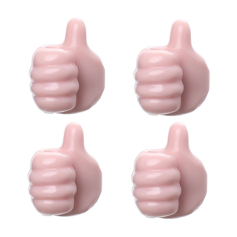 Creatieve duim haakjes - organiseer uw kabels - hang uw sleutels op - handig en hip - set van 4 hand-haakjes - zelfklevend