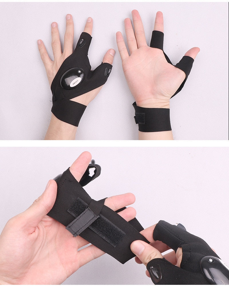 Handstraps met verlichting - super item tijdens werken op donkere plekken - reparatie - camping - sporten - vissen