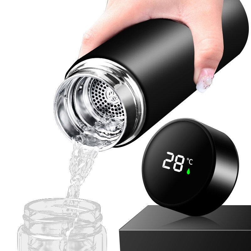 Slimme Thermosfles met LCD temperatuur Display - isolerend kan - cadeau - babyfles- thermosfles - isoleerfles - RVS