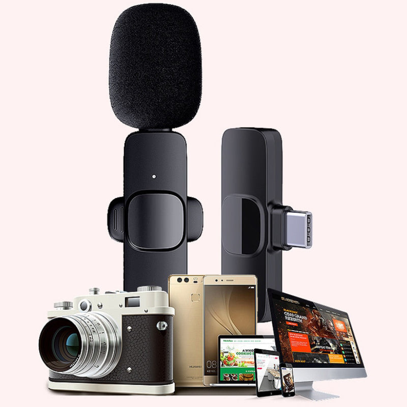 Draadloze microfoon -  iPhone  - Android (usb-C) -  mini microfoon  - Geen APP of Bluetooth nodig - professioneel opnemen - dasspeld microfoon