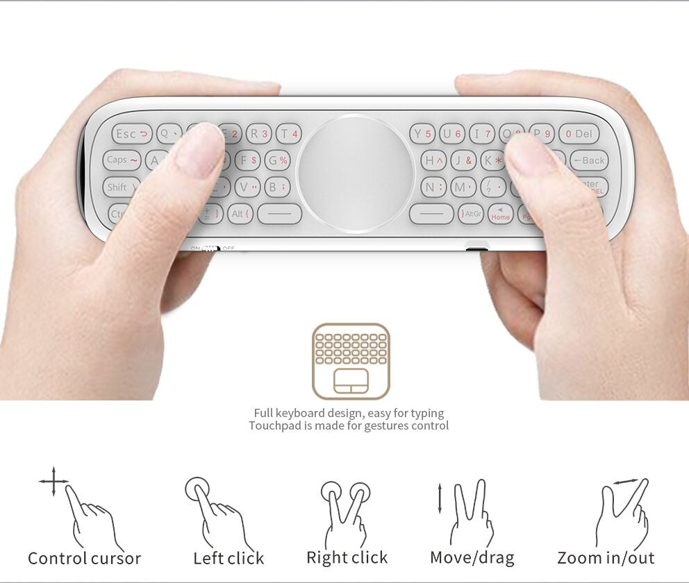 Stem activatie afstandbediening - 2.4G Smart TV Remote met gyroscope - infrarood - voor Android TV box - 57 toetsen - zwart of wit - stem bediening