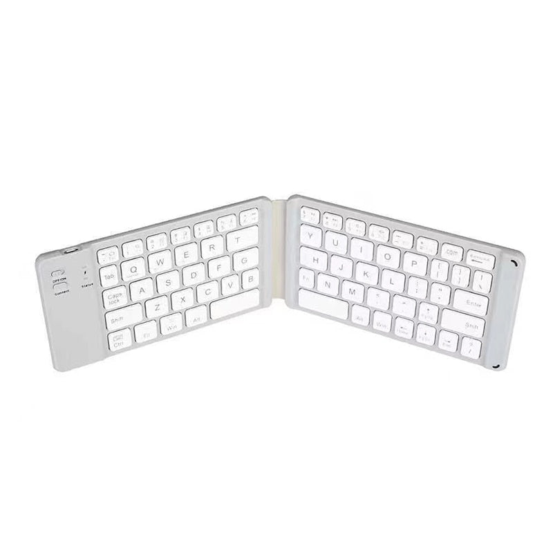 Opvouwbaar draadloos toetsenbord - QWERTY - bluetooth - voor smartphone, tablet en laptop/computer - zakformaat