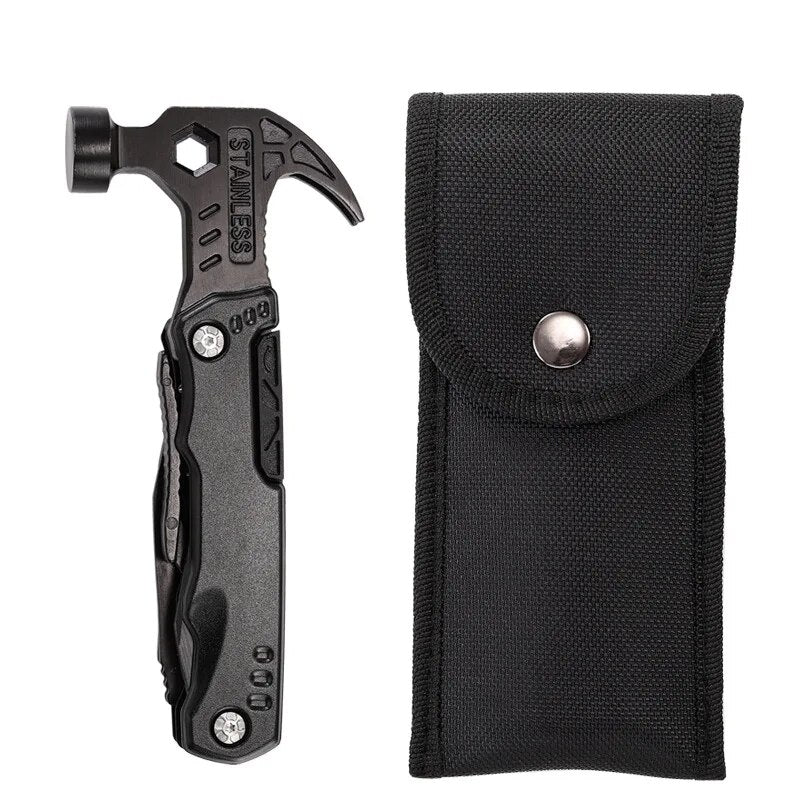 17-in-1 Multitool Hamer - draagetui - 3-delige bitset - gereedschap - survival - outdoor - camping - in de kofferbak - perfect cadeau voor mannen