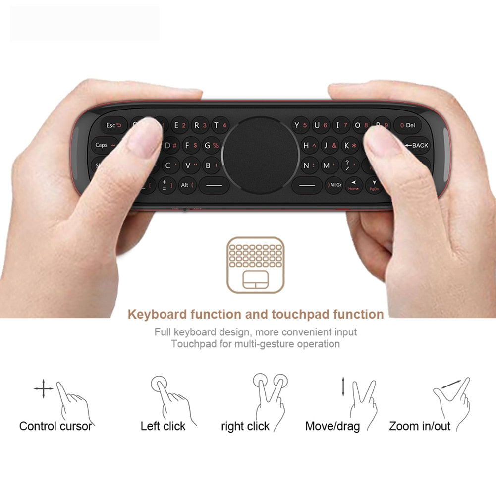 Stem activatie afstandbediening - 2.4G Smart TV Remote met gyroscope - infrarood - voor Android TV box - 57 toetsen - zwart of wit - stem bediening