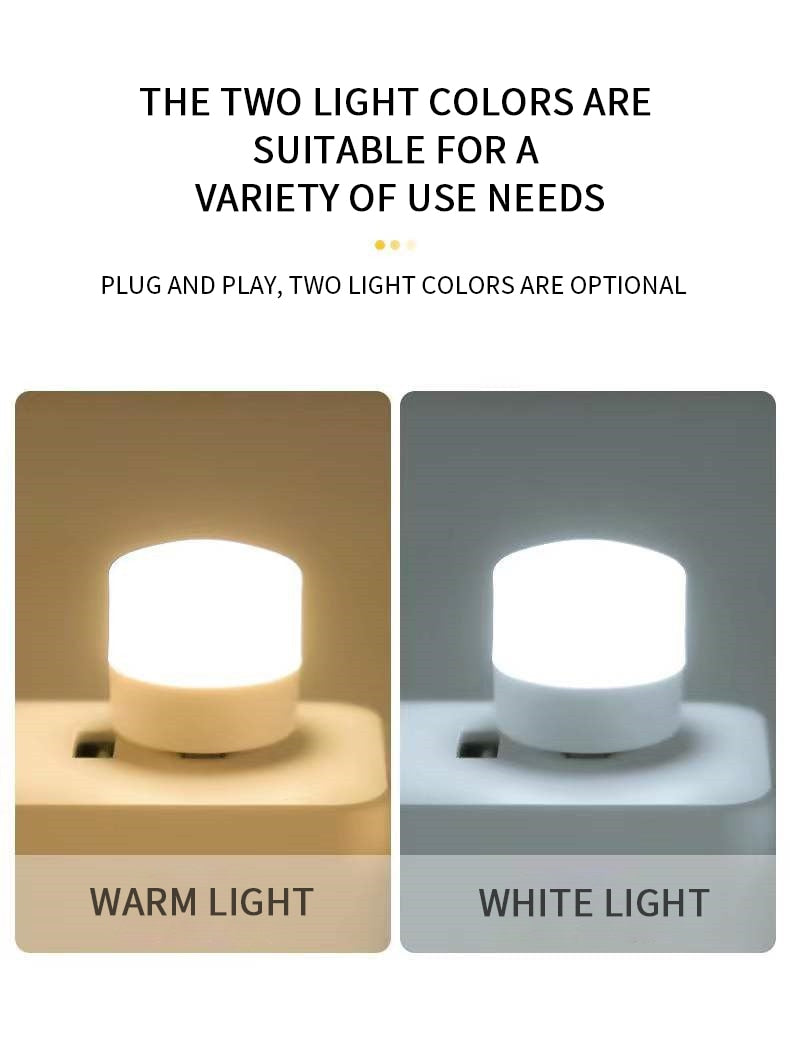 Mini USB led lampjes - 5 stuks - direct licht in huis - mooi nachtlampje voor de kids - bespaar kosten - wit of met kleur - energiezuinig - compact met groot vermogen