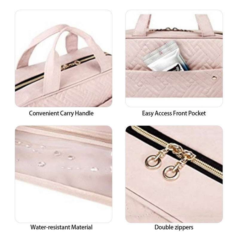 Toilettas met Haak - Beautycase - Organizer - Reistas - Uitklapbare Toilettas - Trendy - Cosmetica Tas - Travel Organizer - Etui voor Toiletartikelen