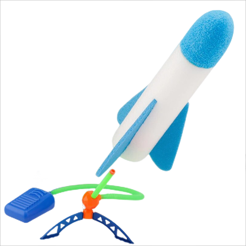 Speelgoed Raket - Inclusief 3 raketjes - Buitenspeelgoed met pomp-traptechnologie - Vlieg tot wel 10 meter de lucht in - Perfect voor kinderfeestjes en buitenspelen