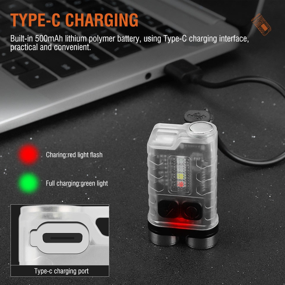 LED Mini Zaklamp - Waterdichte Zaklamp - USB-C oplaadbaar - 900 lumen- Camping - Kamperen &amp; Outdoor - Outdoor- Dagelijks gebruik- Zaklamp - Kleur Zwart - Makkelijk mee te nemen
