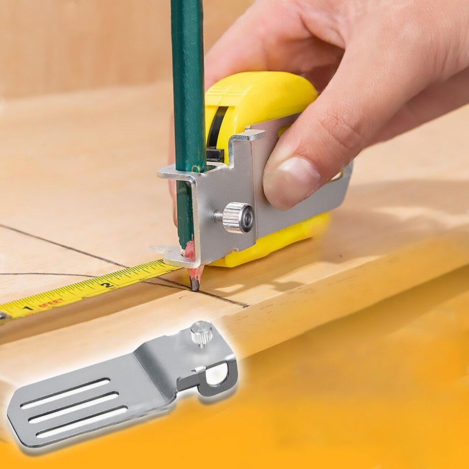 Meetlint potlood houder - Nauwkeurige metingen maken - Aluminium opzetstuk voor rolmaat - Rolmaat assistent - Precisie tool - Meetlint marker - Universeel